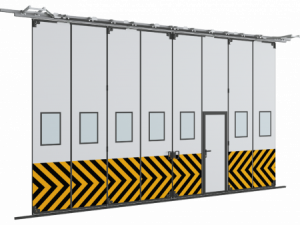 Промышленные складные ворота с нижней направляющей DoorHan IFG-LG с приводом, 4х4м