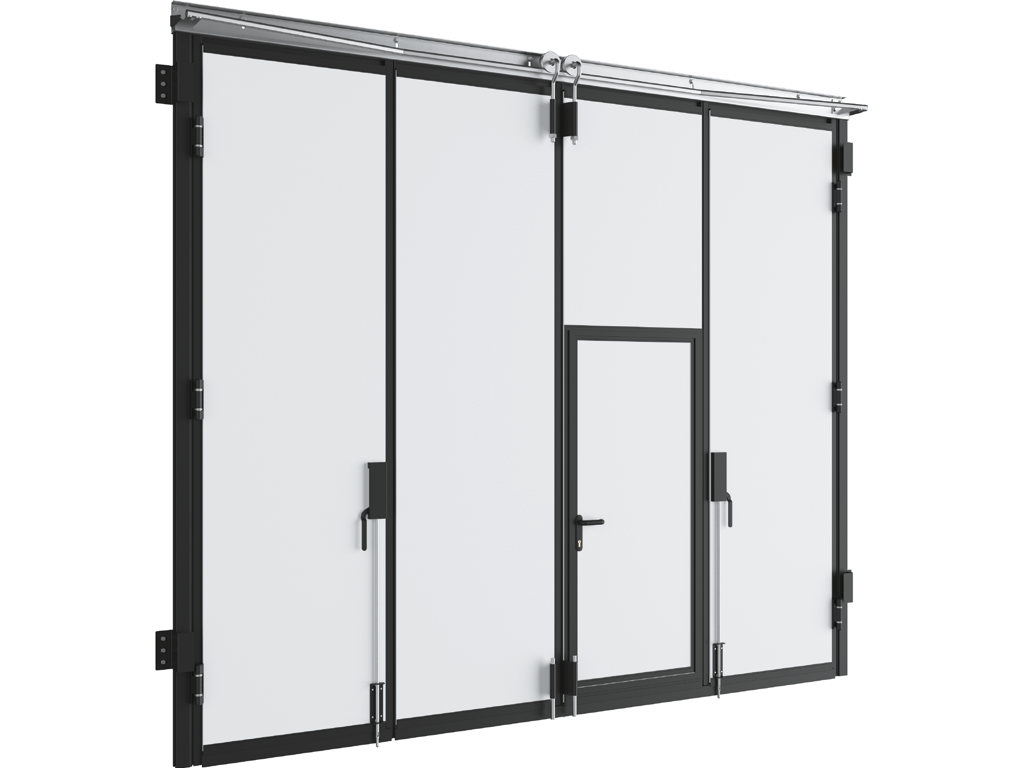 Промышленные складные ворота без нижней направляющей DoorHan IFG, 3х3м
