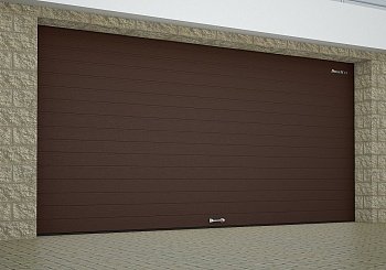 Ворота секционные серии RSD01SС №15 ширина 2500 высота 2515 доска, коричневые 8017