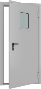 Техническая одностворчатая дверь DoorHan с окном и доводчиком