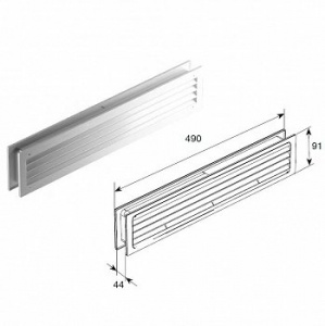 Решетка вентиляционная переточная АБС 490х91 белая