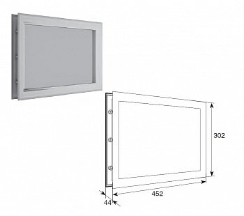 Окно акриловое 452х302 белое для панелей со структурой "филенка"